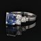 Art Deco Ring mit blauem Saphir, Diamant & Platin 5