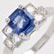 Art Deco Blue Sapphire, Diamond & Platinum Ring 8