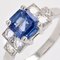 Art Deco Ring mit blauem Saphir, Diamant & Platin 8