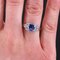 Art Deco Ring mit blauem Saphir, Diamant & Platin 6