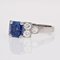 Art Deco Ring mit blauem Saphir, Diamant & Platin 7