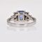 Art Deco Ring mit blauem Saphir, Diamant & Platin 12