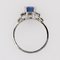 Art Deco Ring mit blauem Saphir, Diamant & Platin 11