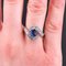 Belle Epoque Style Sapphire, Diamond, 18 Karat Yellow Gold & Platinum Swirl Ring 6