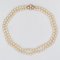 Collar de dos hileras de perlas cultivadas de oro amarillo, años 60, Imagen 3