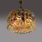 Lámpara de araña de cristal de Murano Venini iridiscente y latón de Vistosi, Italia, años 60, Imagen 8