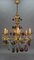 Italian Venetian Gilt Metal Chandelier with Murano Glass Fruits, 1970s, Image 15