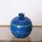 Rimini Blaue Terrakotta & Keramikvase Aldo Londi zugeschrieben für Bitossi, Italien, 1960er 13