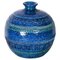 Jarrón de cerámica y terracota azul de Rimini atribuido a Aldo Londi para Bitossi, Italia, años 60, Imagen 1