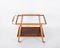 Mid-Century Bar Cart in Beech, Brass and Glass by Cesare Lacca, Italy, 1960s 14