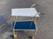 Vintage Golden Bar Cart with Black and White Glass Shelves, 1960s, Image 2