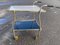 Vintage Golden Bar Cart with Black and White Glass Shelves, 1960s 4