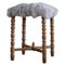 Tall Danish Stool in Oak and Lambswool, 1950s, Image 1