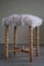 Tall Danish Stool in Oak and Lambswool, 1950s, Image 4