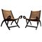 Ninfea Folding Rattan Chairs attributed to Gio Ponti for Fratelli Reguitti, 1958, Set of 2 1