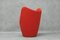 Roter Vintage Sessel aus Stoff 4