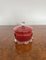 Victorian Cranberry Glass Lidded Bowl, 1860s, Image 3