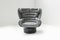 Vintage Elda Stuhl aus grauem Leder und schwarzer Schale von Joe Colombo, Italien, 1