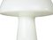 Large Italian White & Clear Murano Glass Mushroom Table Lamp, 1980s 2