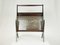 Italian Stained Plywood & Decorated Glass Magazine Rack, 1950s 8