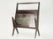 Italian Stained Plywood & Decorated Glass Magazine Rack, 1950s 7