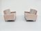 Minimalist Modern Two-Seater Sofas in Pale Pink Velvet attributed to George Nelson for Knoll Inc. / Knoll International, 1950, Set of 2 4