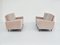 Minimalist Modern Two-Seater Sofas in Pale Pink Velvet attributed to George Nelson for Knoll Inc. / Knoll International, 1950, Set of 2, Image 4