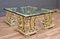 Baroque Coffee Table in White Glass & Wood, 1960s, Set of 5 1