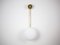 Stella Angel Chrome Opaque Ceiling Lamp in Brass and Opaline Glass by Design for Macha 3