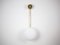 Stella Angel Chrome Opaque Ceiling Lamp in Brass and Opaline Glass by Design for Macha, Image 3