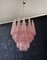 Vintage Italian Murano Chandelier with Pink Glass Petals Drop from Mazzega, 1990s 1