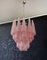 Vintage Italian Murano Chandelier with Pink Glass Petals Drop from Mazzega, 1990s, Image 1