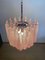 Vintage Italian Murano Chandelier with Pink Glass Petals Drop from Mazzega, 1990s, Image 11