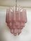 Vintage Italian Murano Chandelier with Pink Glass Petals Drop from Mazzega, 1990s, Image 4