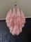 Vintage Italian Murano Chandelier with Pink Glass Petals Drop from Mazzega, 1990s, Image 8