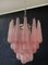 Vintage Italian Murano Chandelier with Pink Glass Petals Drop from Mazzega, 1990s, Image 6