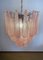Vintage Italian Murano Chandelier with Pink Glass Petals Drop from Mazzega, 1990s, Image 12