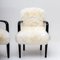 20th Century White Sheepskin Armchairs, Set of 2 5