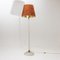 Murano Glass Floor Lamp with Suede Shade by Carlo Scarpa for Venini, Italy, 1940s 1