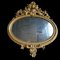 Specchio grande Luigi XV ovale in legno dorato, Immagine 1
