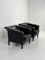 Black Leather Armchairs, Set of 2 8