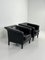 Black Leather Armchairs, Set of 2, Image 8