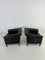 Black Leather Armchairs, Set of 2 12