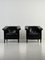 Black Leather Armchairs, Set of 2, Image 7