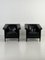 Black Leather Armchairs, Set of 2 1