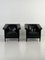 Black Leather Armchairs, Set of 2, Image 1