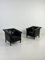 Black Leather Armchairs, Set of 2 3