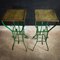 Vintage Green Metal Side Tables with Brass Leaf, Set of 2 10