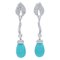 Platinum Dangle Earrings with Turquoise and Diamonds, 1970s, Set of 2, Image 1
