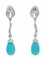Platinum Dangle Earrings with Turquoise and Diamonds, 1970s, Set of 2 3